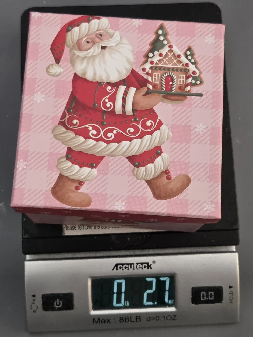 Pastel Pink Santa Claus Gingerbread Gift Box‎ Holiday Decor